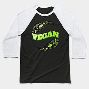 Green Leaves Logo - Go Vegan Baseball T-Shirt